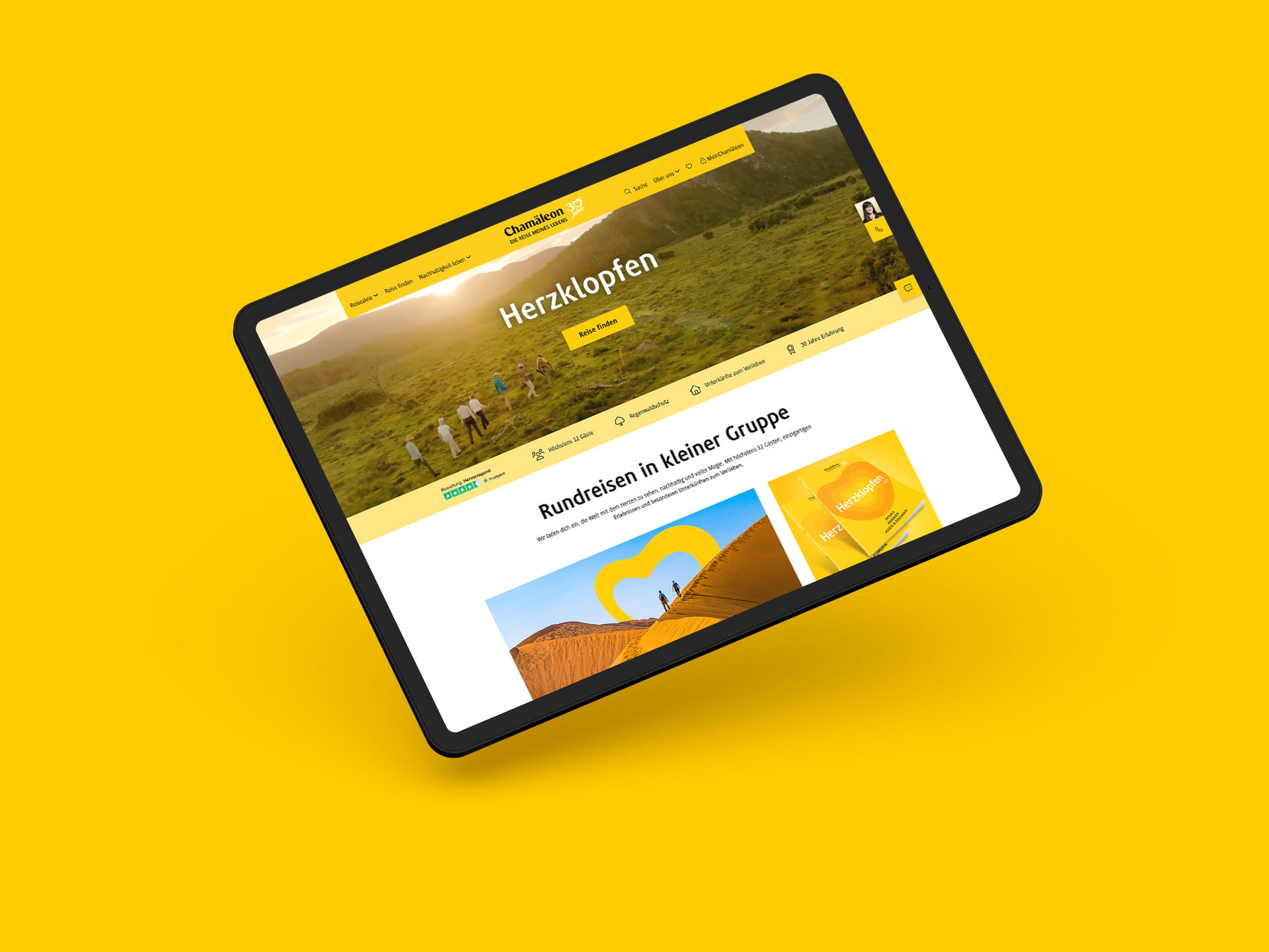 Chamäleoen Website auf iPad